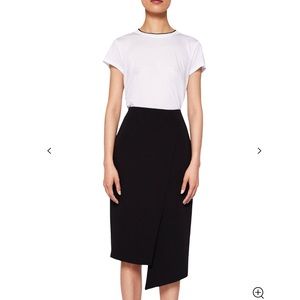 NWOT Ted Baker Black Uneven Hem Pencil Skirt